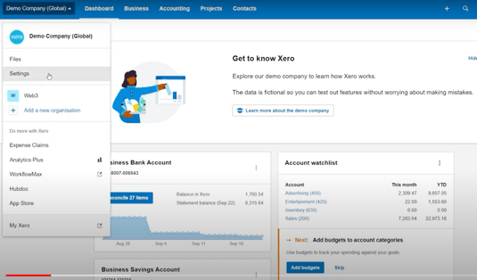Configuración de xero 1